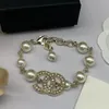 2023 Novo Luxo Natural Pearl Chain Bracelet Brand Classic Designer CC Bracelet Moda Coreano Charm Bracelet for Women Wedding Jewelry Gift