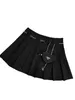 Skirts Designer Sweet and Cool Fashionable High Waisted Pleated Waist Chain, Triangular Packaging Decoration, Half Length Skirt, Slim A-line Short Skirt for