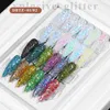 Unha Glitter 12 pçs Unha Glitter Pó Conjunto de Pó Iridescente Flocos Lantejoulas Colorido Super Brilhante Paillette Nail Art Decoração Acessórios 230703