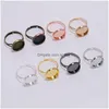 Cluster Ringen Verstelbare Blank Ring Base Fit Dia 10Mm Steen Glas Cabochons Cameo Instellingen Lade Diy Sieraden Maken Drop levering Dh2Xf