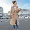 Women s Trench Coats Mid length windbreaker women s 2023 spring and autumn Korean style fashion casual slim British cloth coat ins 230701