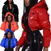 Womens Jackets Hooded Puffy Waterproof Coat Glossy Woman Down Coats Short Winter Outwears Designer Slim Jacket Windbreaker Size S-XL