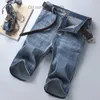 Heren Shorts Zomer Heren Slim Fit Korte Jeans Mode Katoen Stretch Vintage Denim Shorts Grijs Blauw Korte Broek Mannelijke Merk Kleding Z230703