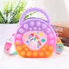 Cartoon Colorful Pop Unicorn Bag Push Bubble Coin Purse Messenger Simple Dimple Decompression Anti Stress for Kids Party Gifts 2179