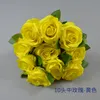 Décoration de mariage en soie de haute qualité Roses Bush 10 têtes de roses fleurs artificielles bouquet de roses pour bouquet de mariée