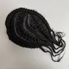 6 inç Hint Bakire İnsan Saç Değiştirme #1B Siyah Braids ile Toupee ile Siyah 6x8 Dantel