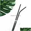 Drinking Straws Reusable Gold Rose Black Rainbow Color Stainless Steel 304 Bent Straight Sts For 900Ml Cup Drop Delivery Home Garden Dhnve