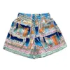 Casa Designer Kort Mode Fritidskläder Strandshorts Casablanca Shorts 23 Ny Maya Mythology Twill Silk Shorts för män Kvinnor älskare