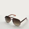 Gold Metal Pilot Sunglasses Brown Gradient Lens Mens Shades Summer Sunnies gafas de sol Sonnenbrille UV400 Eyewear with Box