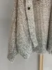 Giacche da donna Felpe con cappuccio Cardigan con paillettes sfumate in cashmere a maniche lunghe invernali