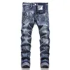 Jeans viola maschili jeans jeans women pantaloni neri distrutti la moda sottile motociclista dritte dritte jeans casual hip-hop cerniera hip-hop uomini strappati buca