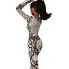 Basic Casual Dresses Snakeskin Bodycon Dress Spring Greys and Silvers Print Night Club Side Split Long Sleeve Custom Party 230701