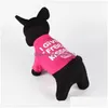 Hundebekleidung, Welpen-Sommer-T-Shirt, „I Give Kisses“, bedruckte Baumwollweste, kleine Hunde, Katze, Chihuahua-Outfit, Drop-Lieferung, Hausgarten, Haustier-Supp Dh5Sa