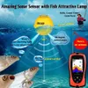 Fish Finder Lucky Trådlöst ekolod Ekolod Larmsensor Vattendjup fiskstorlek med LCD-färgskärm Pesca Deeper Fishfinder fiskedrag HKD230703