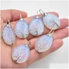 Charms Natural Stone Healing Crystal Tree Of Life Pendants Rose Quartz Wire Wrapped Trendy Jewelry Making Wholesale Drop Delivery Fi Dh4Wf