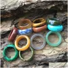 Band Ringen Natuursteen Ring Opaal Turquoise Zwart Onyx Tijgeroog Sodaliet Malachiet Sieraden Gift Vinger Voor Vrouwen Mannen Drop levering Dhasi