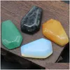 Stone Polished Coffin Shape Reiki Healing Chakra Natural Ball Bead Palm Quartz Mineral Crystal Tumbled Gemstones Handpiece Home Dec Dhqtd