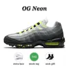 OG 95s Mens Outdoor Running Shoes 95 women sneakers Triple Black White Neon Crystal Blue Solar Red Bordeaux Sports Trainers size 36-46