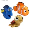 3Pcs Set Finding Nemo Baby Bath Squirt Toys Kids play water soft glue animals nimo clown fish doll Toys L230518