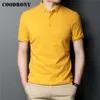 Polos para hombre Marca COODRONY Alta calidad Verano Clásico Color puro Casual Manga corta Algodón Polo-Camisa Hombres Slim Soft Cool Clothing C5200S 230703