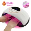 Nail Dryers Modern 6 Nail Dryer Machine 69 LEDS UV Nail Lamps For Gel Polish Curing Manicure Pedicure Salon Double Hands Hold Big Size 230701