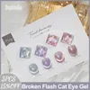 Nagelgel MUSELUOGE 4 färg/set Broken Flash Crystal Cat Eye Gel Nagellack 15ml Semi Permanent Soak Off UV LED Gel Magnetisk Nagellack 230703