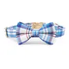 Collars Summer Plaid Dog Collar Cane Personalizzato Collare Collare con guinzaglio abbinato