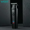 Máquina de cortar cabelo VGR Aparador de cabelo profissional Aparador elétrico Máquina de cortar cabelo sem fio Recarregável Display LED V 937 230701