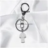 Nyckelringar Mini Mushroom Staty Hummer Clasp Natural Stone Carved Charms Keychains Healing Crystal Keyrings For Women Men Drop Deliv Dhlmy