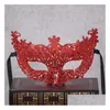 Feestmaskers Masker Flat Gold Powder Venice Lace Prom Costume Drop Delivery Home Garden Feestelijke benodigdheden Dhc0K