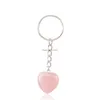 Biegły breloki smyczy reiki leczenie kamień naturalny czakra ametyst różowy róży kryształowy Klucz Keyrings Women Men Men Jewelry Drop dostarczenie dhhjt