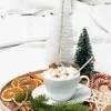 أدوات المائدة مجموعات الشاي ملاعق الشاي لعيد الميلاد 6 قطع الشوك مع حساء قهوة ملعقة القهوة قلادة