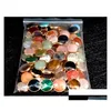 Charms Delicate Natural Stone Wrap Round Rose Quartz Lapis Lazi Turquoise Opal Pendant Diy For Bracelet Necklace Earrings Jewelry Ma Dhvom