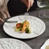 Plates Dinner Ceramics Western Cuisine Creative Kitchen Design Sense Tableware Circular Japanese Style Soild Home Daily