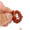 Klusterringar elastiska naturliga ädelsten irregar kristall stretch chip pärlor nät ring kvarts armband för kvinnor droppleverans smycken dhr9u