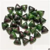 Stone 10mm naturlig triangel cabochon pärlor roskvarts turkosa stenar för reiki helande kristallprydnader halsband ringörar dhf5t