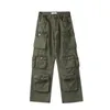 Men s Pants Cargo Multi pocket Military green Overalls Harajuku Korean Loose Hip Hop Trousers Techwear Sweatpants y2k clothes 230701