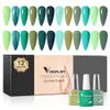 Falska naglar 12pcskit Rubber Base Coat Jelly Semi Permanent Venalisa Gel Nail Polish Gorgeous Color Soak Off UV LED Märke Box VIP Gift 230701