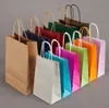 Present Wrap 80st Lot Blue Paper Bag With Handle Wedding Party Favor Papperspåsar 21 15 8CM 230701