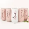 Autres fournitures de fête d'événement personnalisé gobelet de flûte de demoiselle d'honneur cadeau de mariée personnalisé faveur de Bachelorette 6 oz tasse à vin isolée Champagne 230701