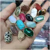 Charms Gold Edge Natural Crystal Oval Hexagon Stone Rose Quartz Pendants Mudery для ювелирных изделий, вывод о доставке оптовых украшений DH3HO