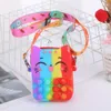 Cute Color Smile Cat New Messenger Bag Girls Toys Anti-Stress Push Bubble Simple Dimple Stress Relief Squeeze Toys for Kids 2178