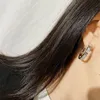 New designed Luxury earrings Full diamond C-shaped large earring full sky star earrings Ear hoops women Ear studs jewelry