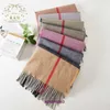 Fashion winter scarves retail for sale Korean version of new autumn and imitation cashmere double sided plaid scarf with thickened extended warmth dual purpos