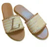 Nuove pantofole moda sandali firmati lettera scarpe da spiaggia antiscivolo piatte ricamate uwabaki una lettera scarpe caramelle da donna sandali casual in pelle intrecciata a mano