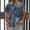 Męskie dresy t -dresowe T -koszulka dla mężczyzn Vintage T Shirt Street Gubersised Tops 3D Druku