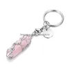 Key Rings Natural Stone Wrap Tree Of Life Hexagonal Prism Keychains Healing Rose Crystal Car Decor Keyholder For Women Men 49X12X1M Dhg2C