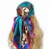 Scarves 90cm * 90cm Design Scarf Lady Shawl Printed Silk Felt Headscarf Scarf Lady Headscarf Square Scarf Lady Wrap Scarf J230801