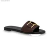 Slippers 2023 Designers slippers slide thong sandal brown luxurys leather letters sandals women brand slipper men slides waterfront womens with box T230703