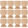 Dinnerware Sets 12 Pcs Easter Egg Tray Children DIY Cup Wood Spring Crafts Unfinished Wooden Stand Bracket Suite